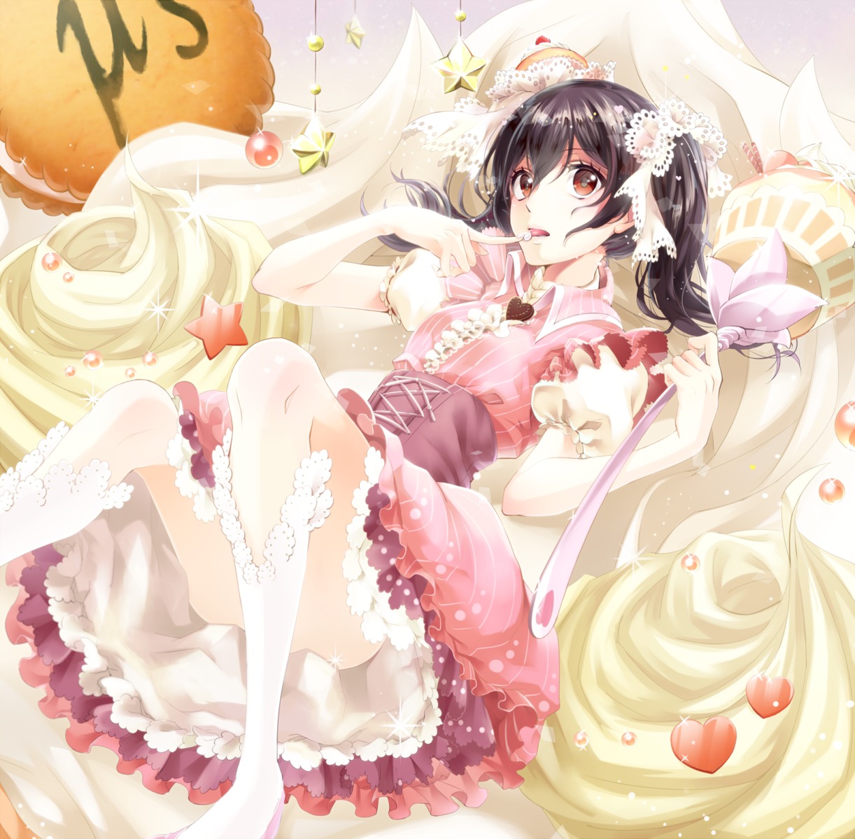 cream dress love_live! love_live!_(series) nopan yache yazawa_nico