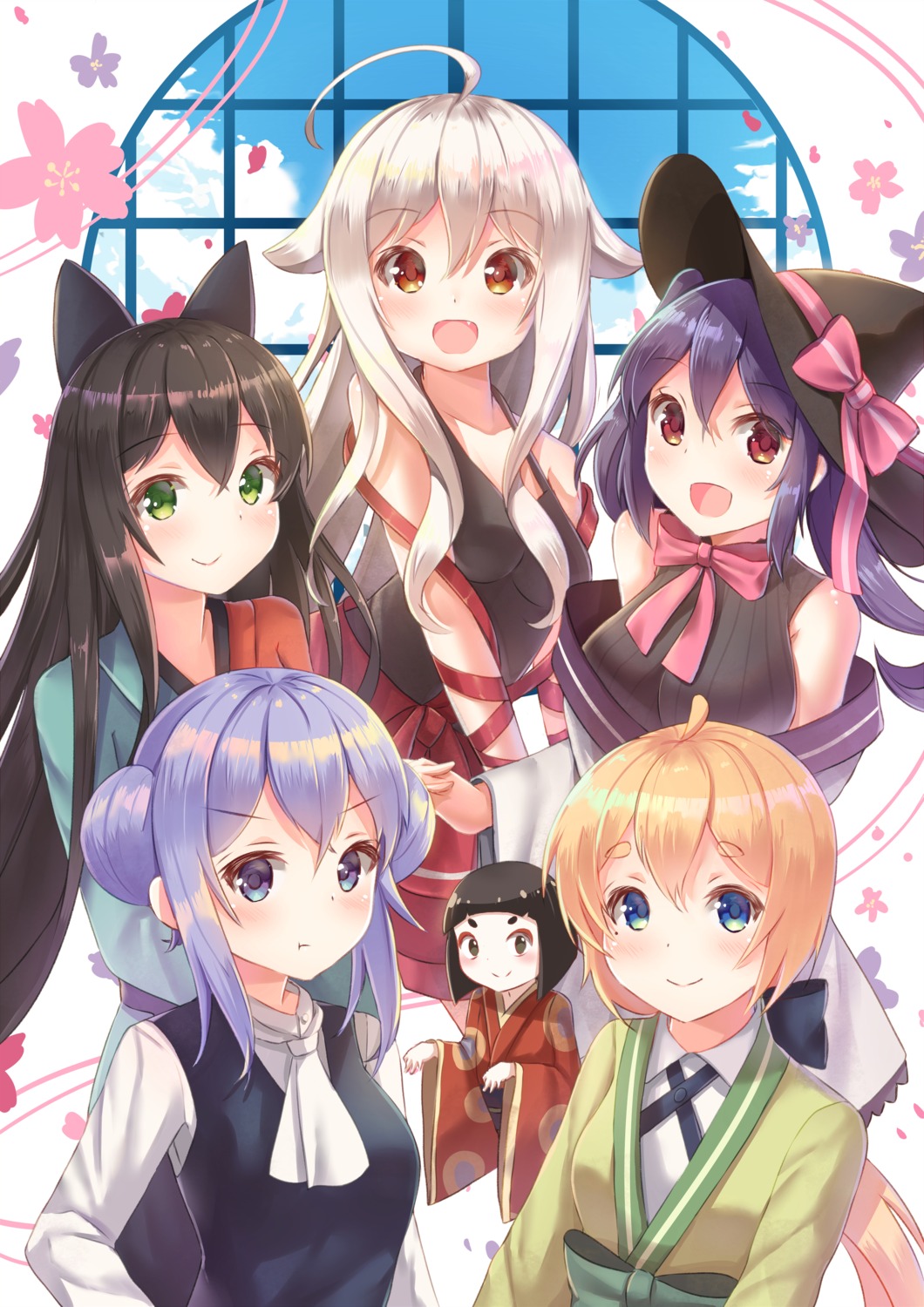 chiya_(urara_meirochou) holmemee japanese_clothes natsume_nono nijou_omi tatsumi_kon urara_meirochou yukimi_koume