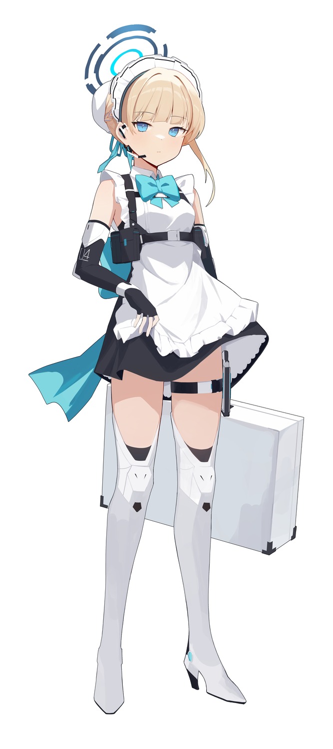 h9 blue archive asuma toki angel garter gun heels maid thighhighs ...