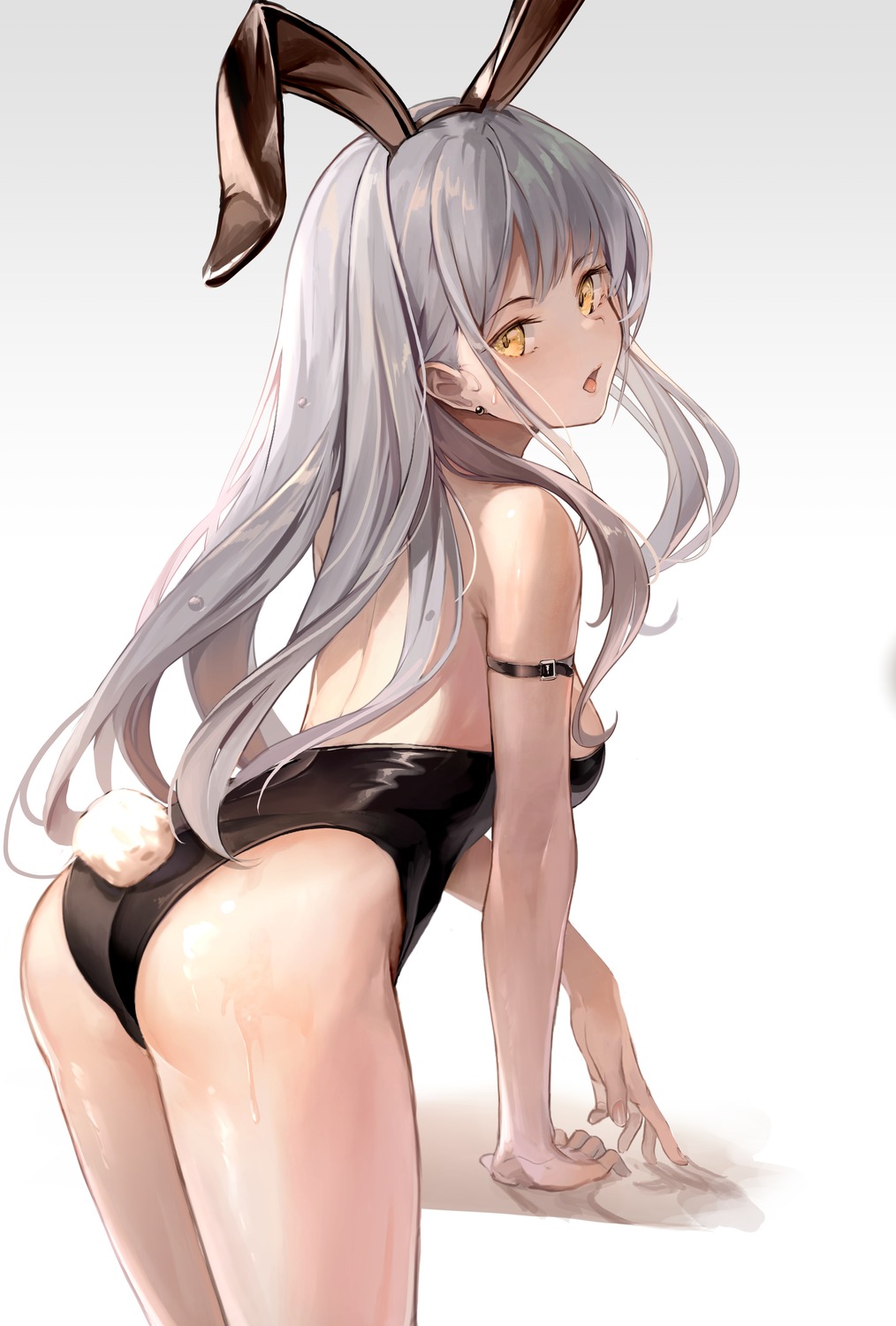 animal_ears ass bunny_ears bunny_girl dampi no_bra tail wet