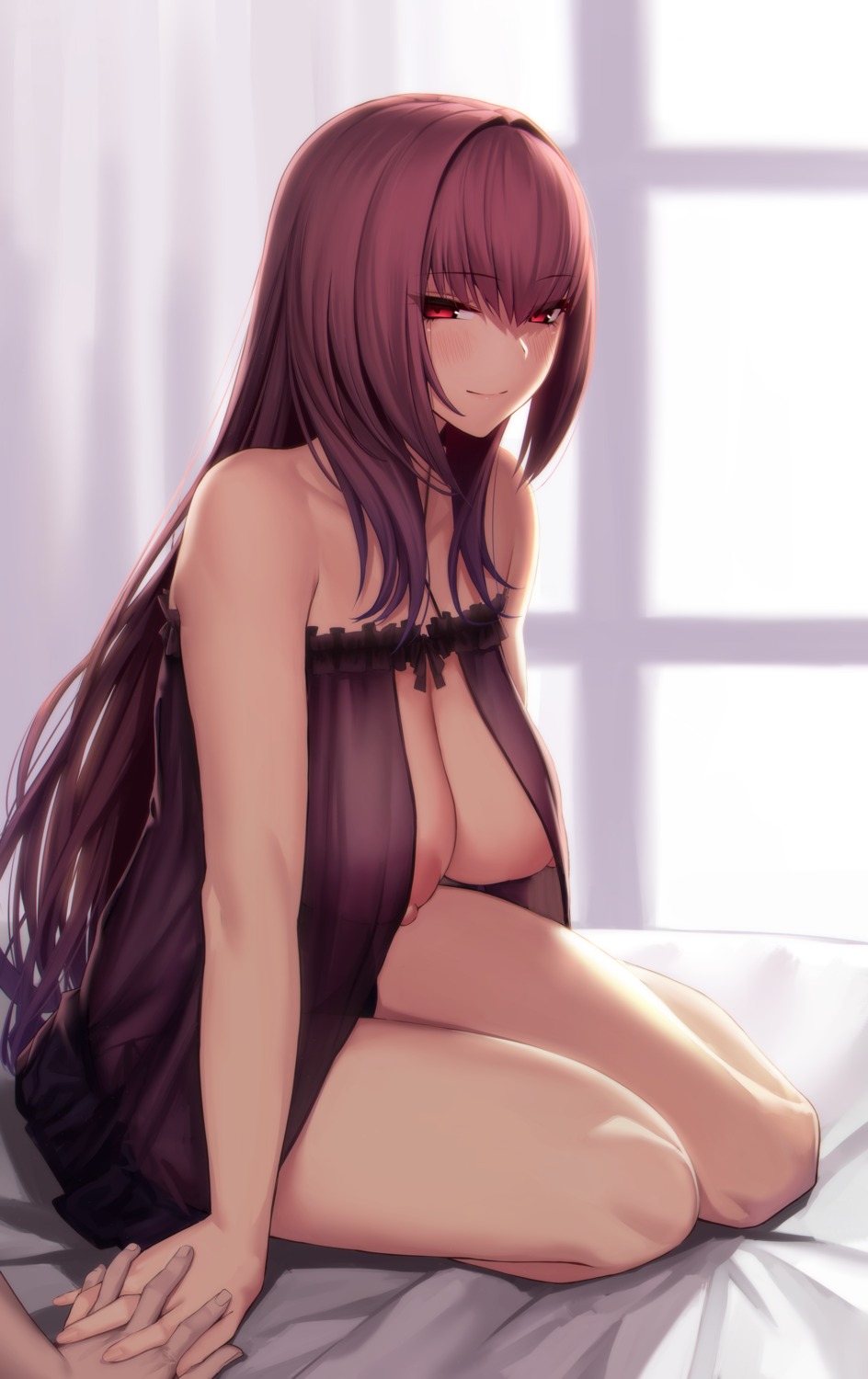 fate/grand_order lingerie lun7732 nipples pantsu scathach_(fate/grand_order) see_through