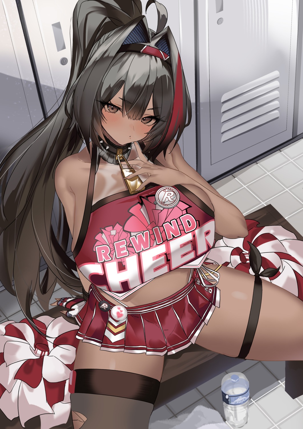 bay cheerleader garter goddess_of_victory:_nikke pantsu see_through string_panties thighhighs torn_clothes xeirn