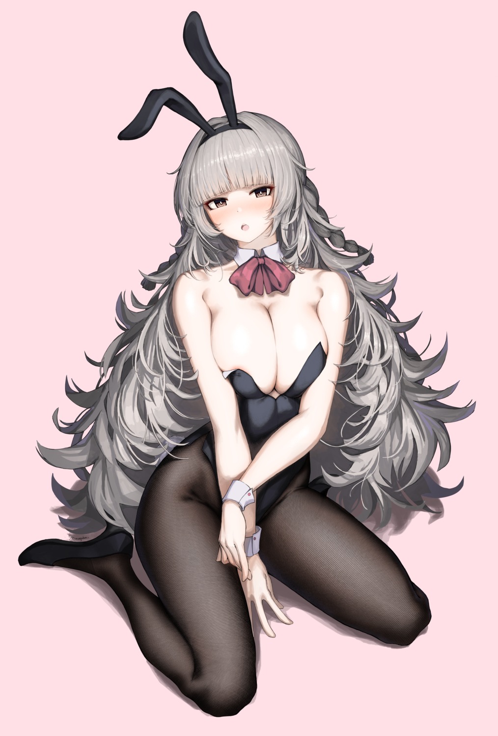 animal_ears areola bunny_ears bunny_girl kagi_f no_bra pantyhose