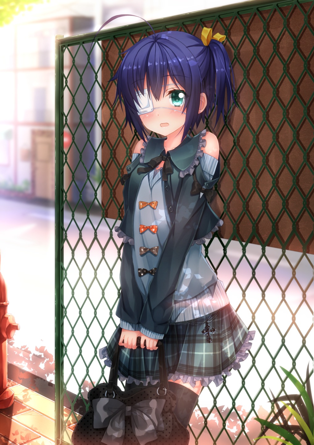 chuunibyou_demo_koi_ga_shitai! eyepatch swordsouls takanashi_rikka thighhighs