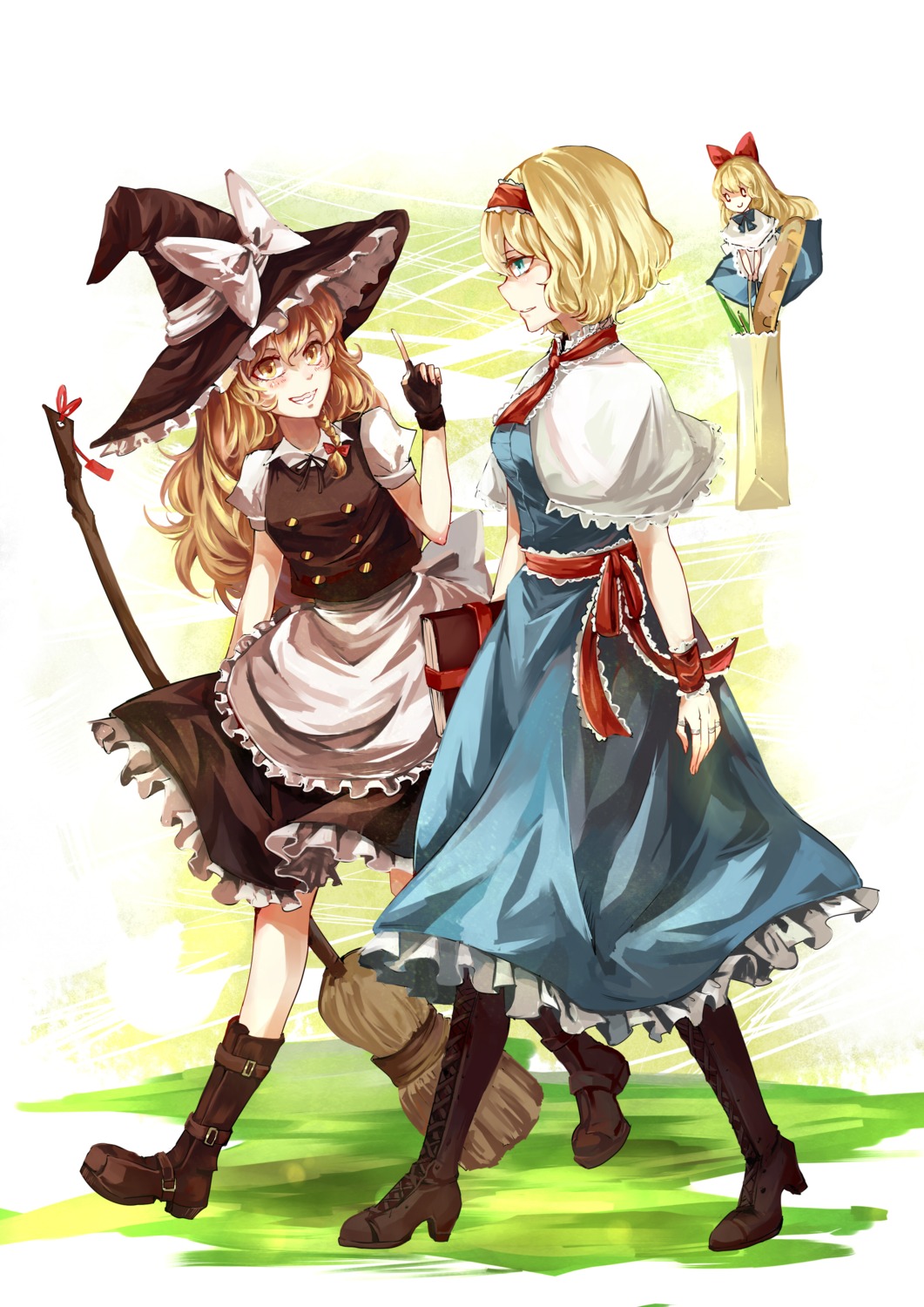 aili_(aliceandoz) alice_margatroid dress heels kirisame_marisa shanghai_doll touhou witch