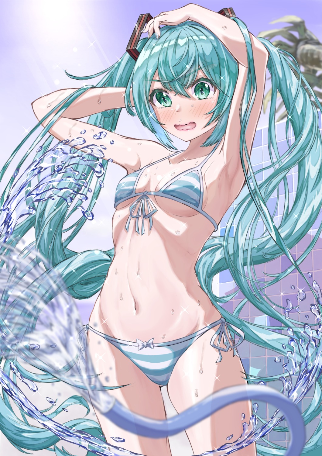 bikini hatsune_miku swimsuits tagme vocaloid wet