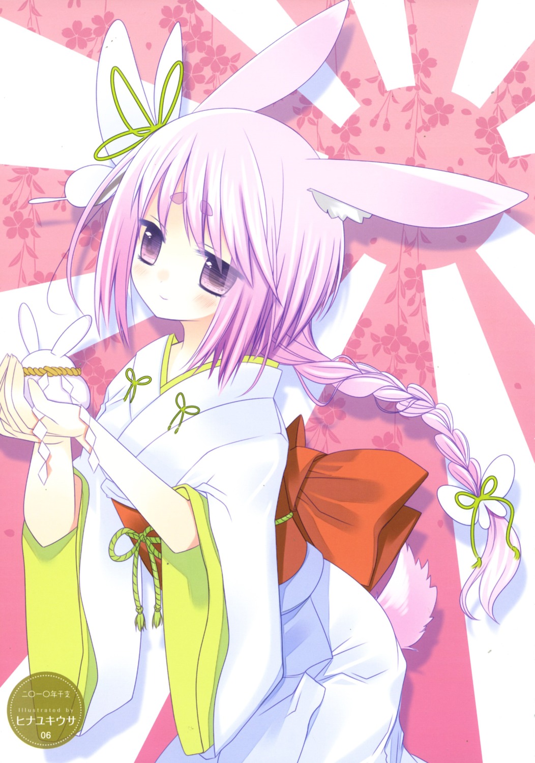 animal_ears bunny_ears hinayuki_usa kimono tail