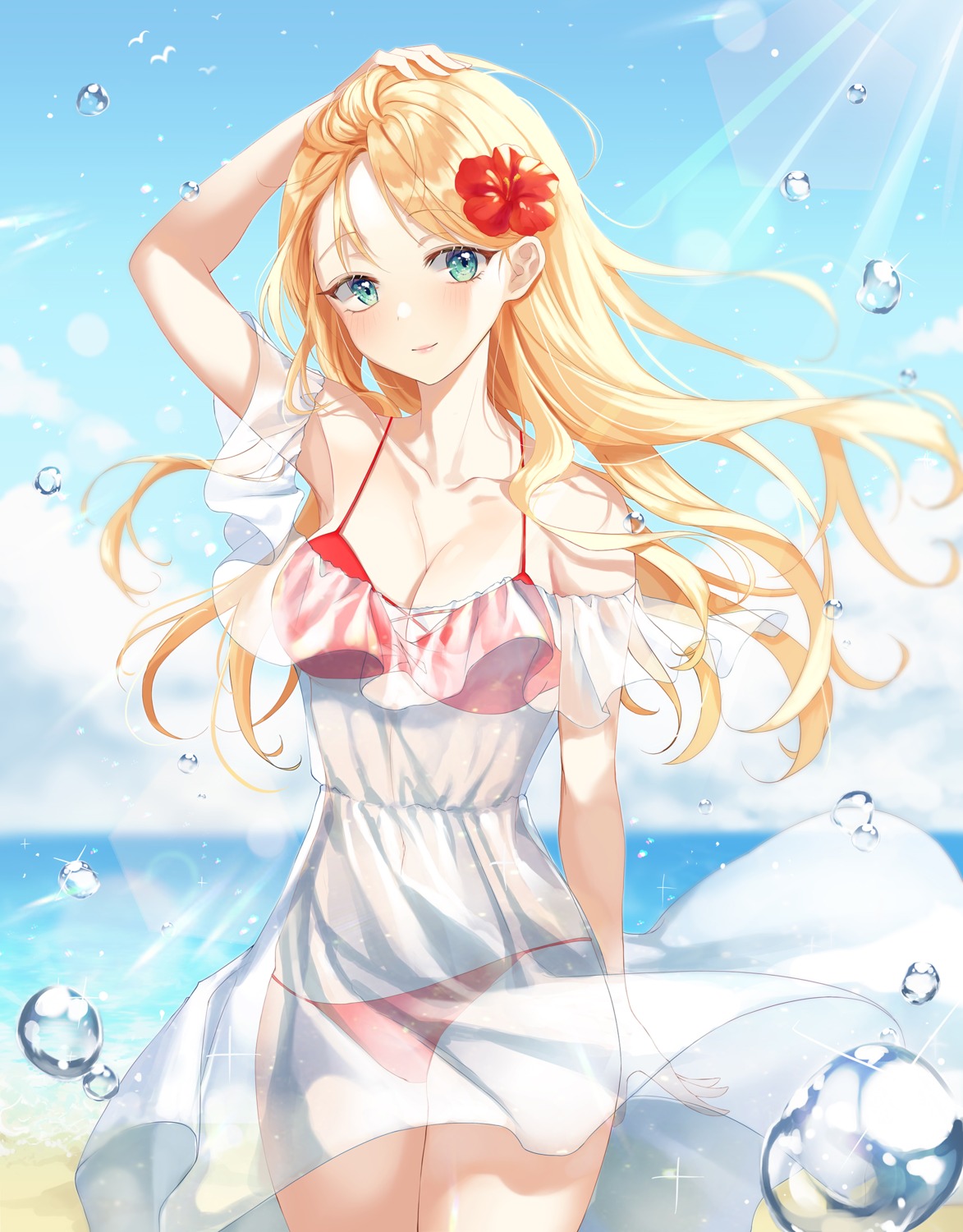 bikini dress heeri see_through skirt_lift summer_dress swimsuits