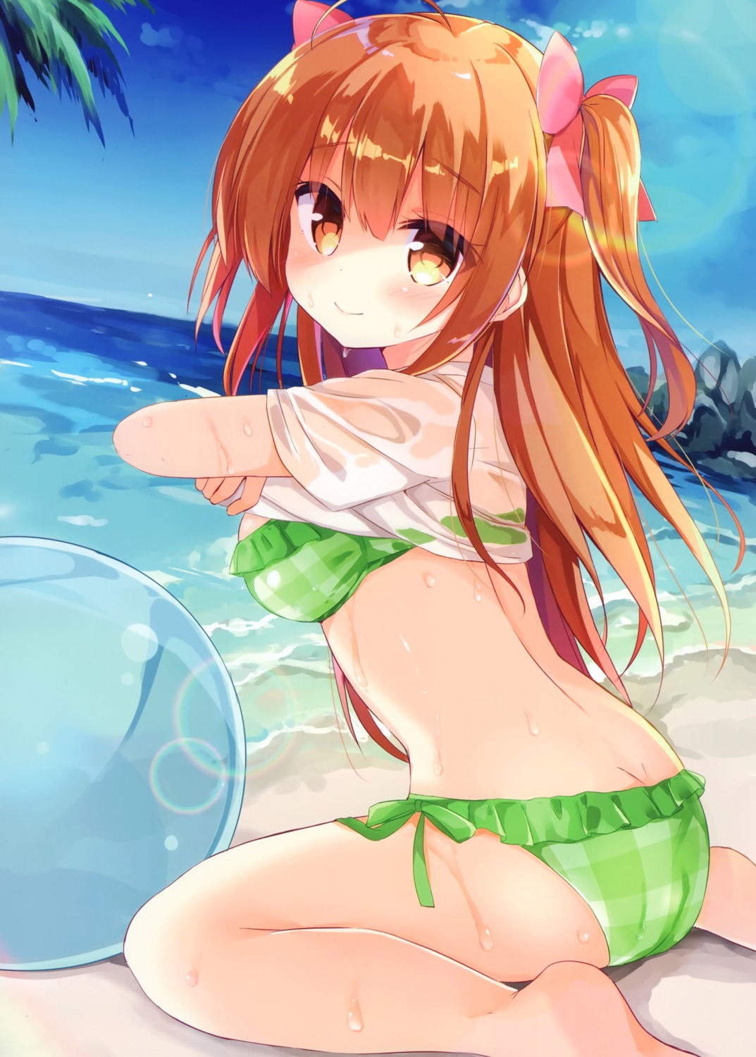 bikini dogyear kujou_danbo swimsuits undressing wet_clothes