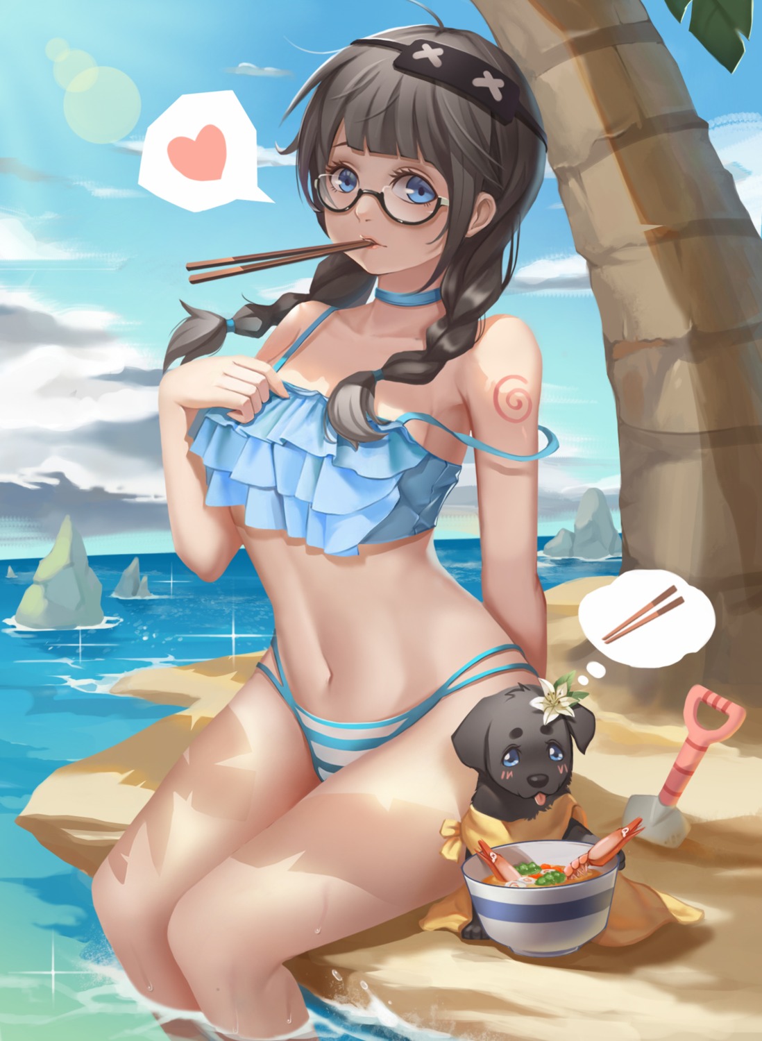 bikini megane swimsuits tattoo wet wowofish_14