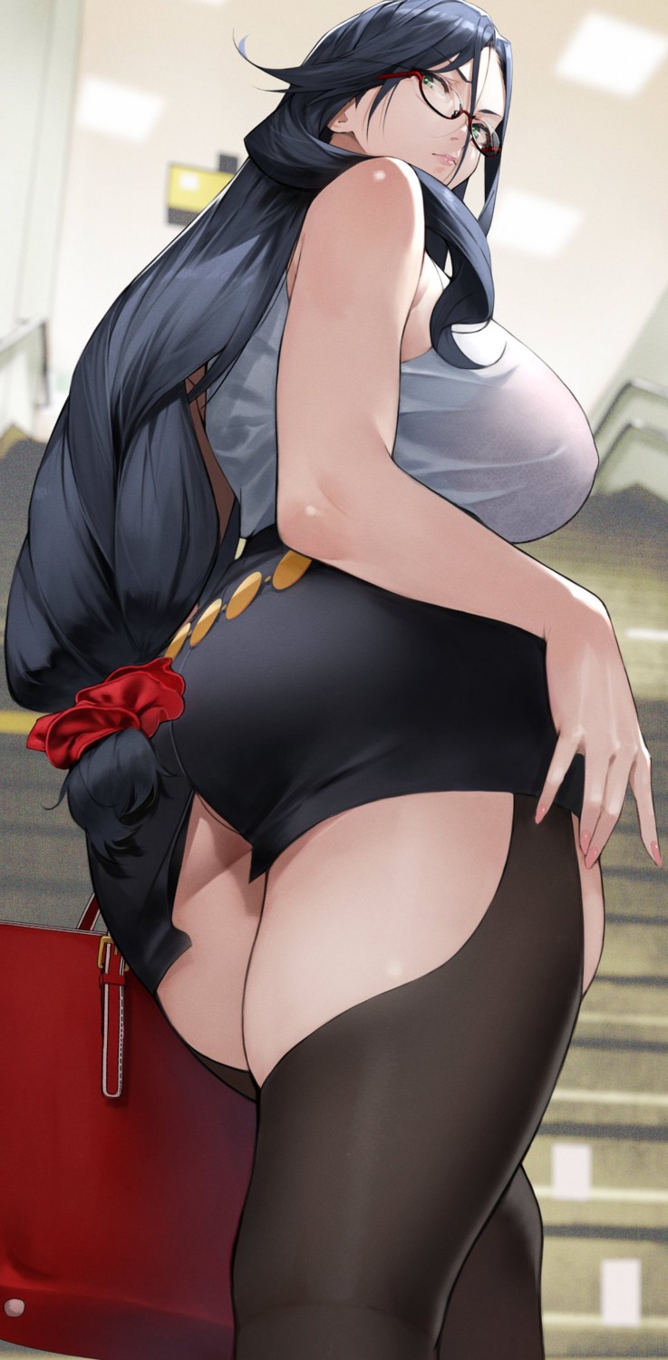 ass bra megane see_through stockings thighhighs yoshio_(55level)