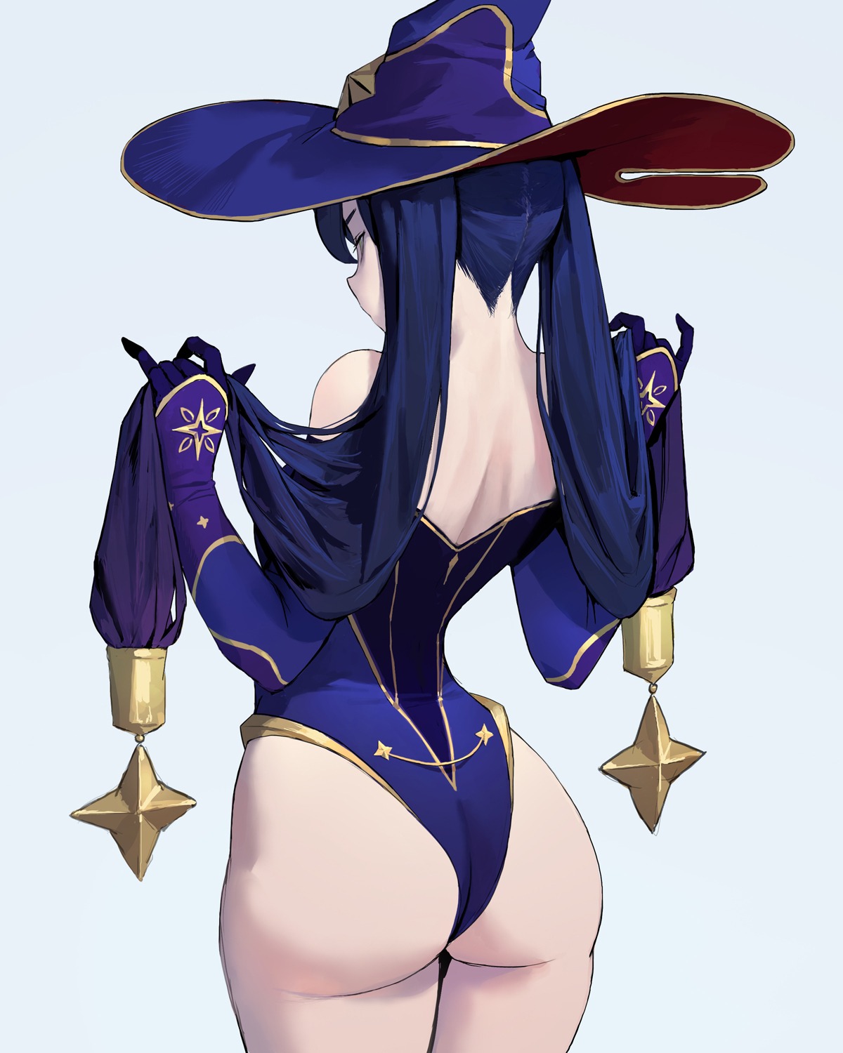 ass dongho_kang genshin_impact leotard mona_megistus witch