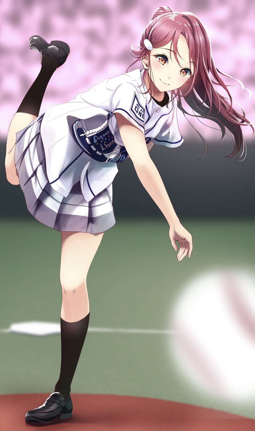 amaki-chan baseball love_live!_sunshine!! sakurauchi_riko seifuku uniform