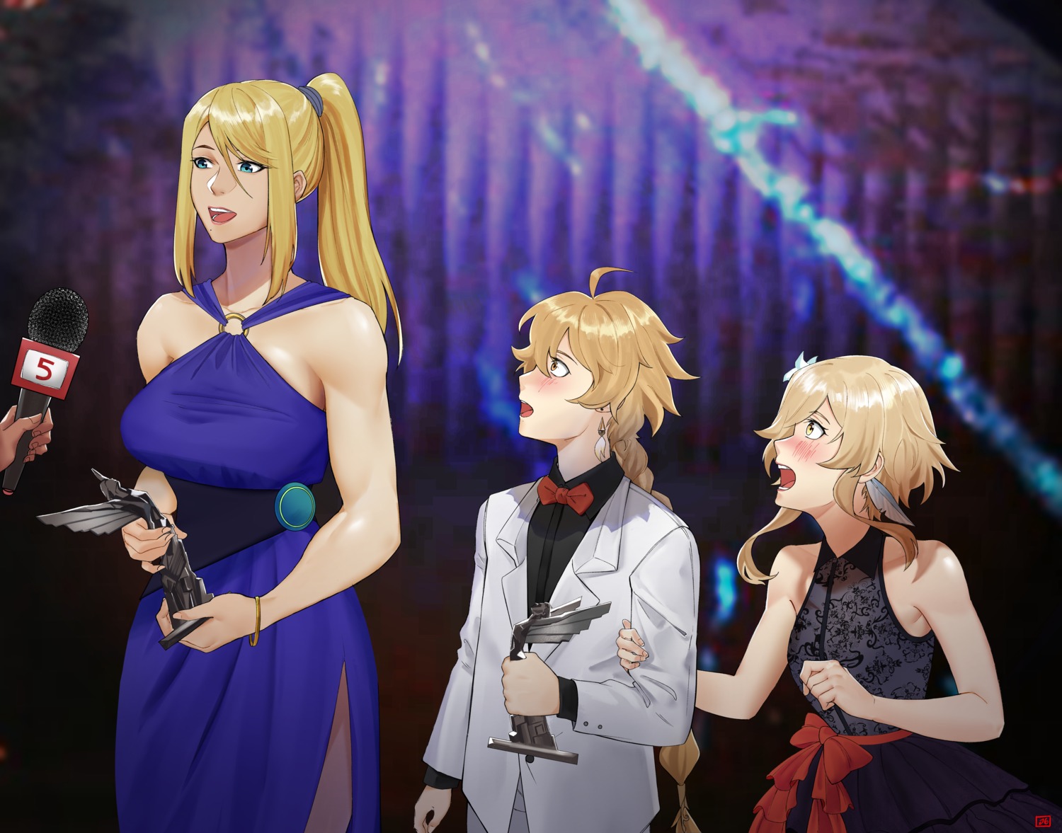 aether crossover dress genshin_impact j6 lumine metroid samus_aran