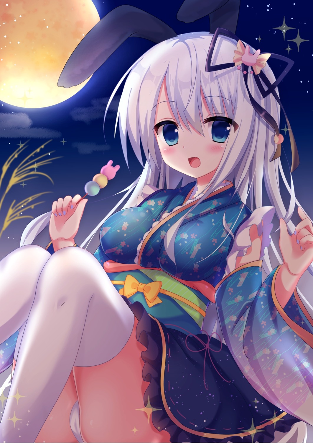 animal_ears bunny_ears cameltoe kuze_matsuri lolita_fashion pantsu thighhighs wa_lolita yukata