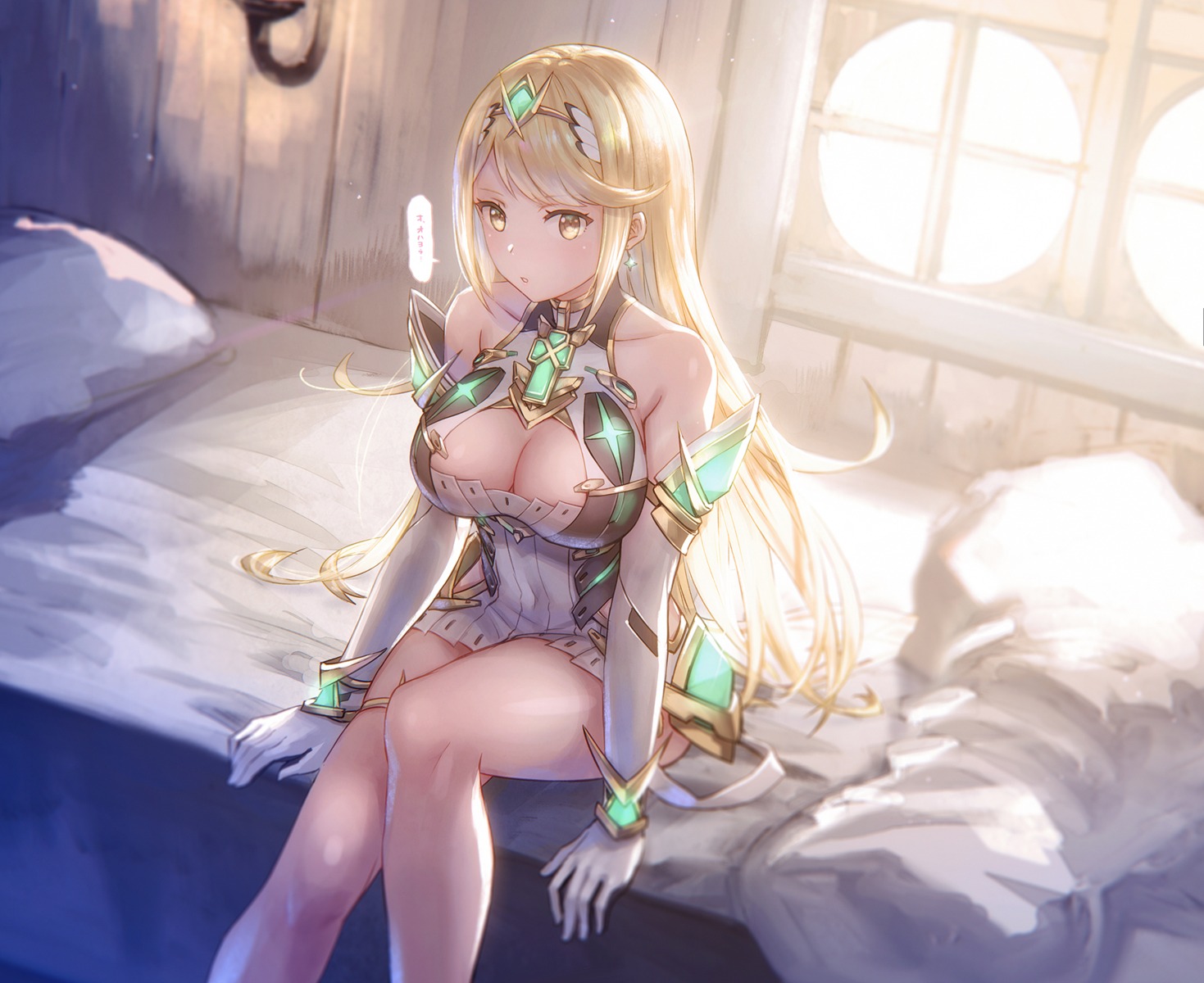 anbe_yoshirou cleavage dress hikari_(xenoblade_2) xenoblade xenoblade_chronicles_2