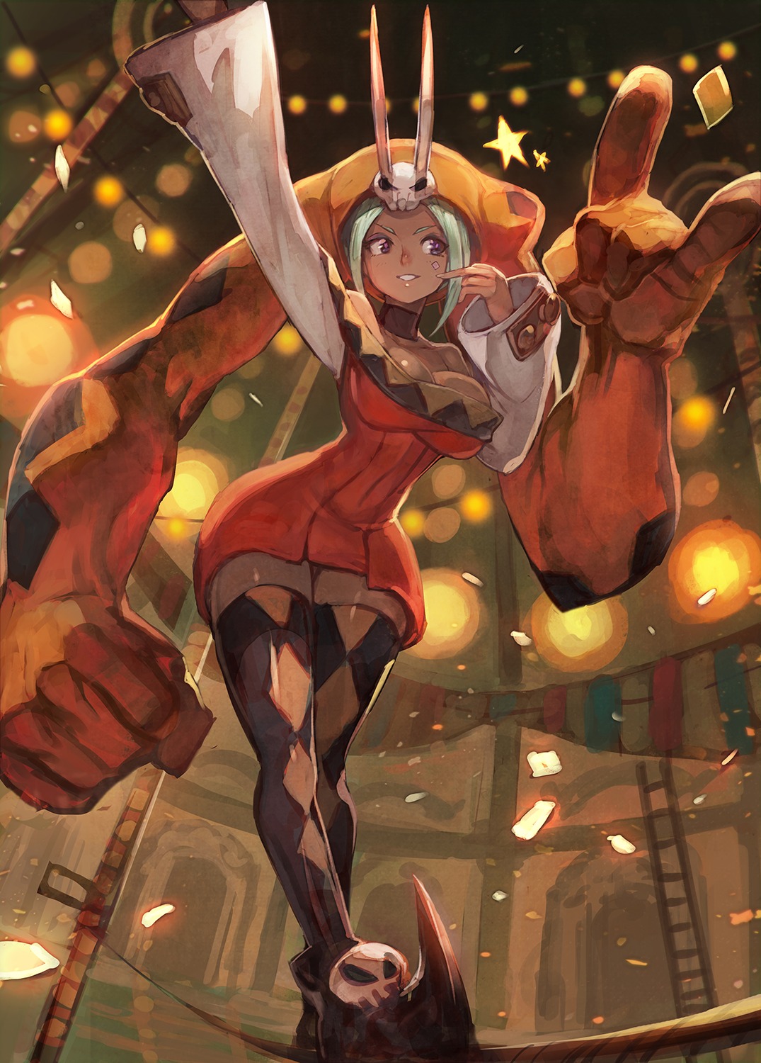 cerebella cleavage lack skullgirls thighhighs