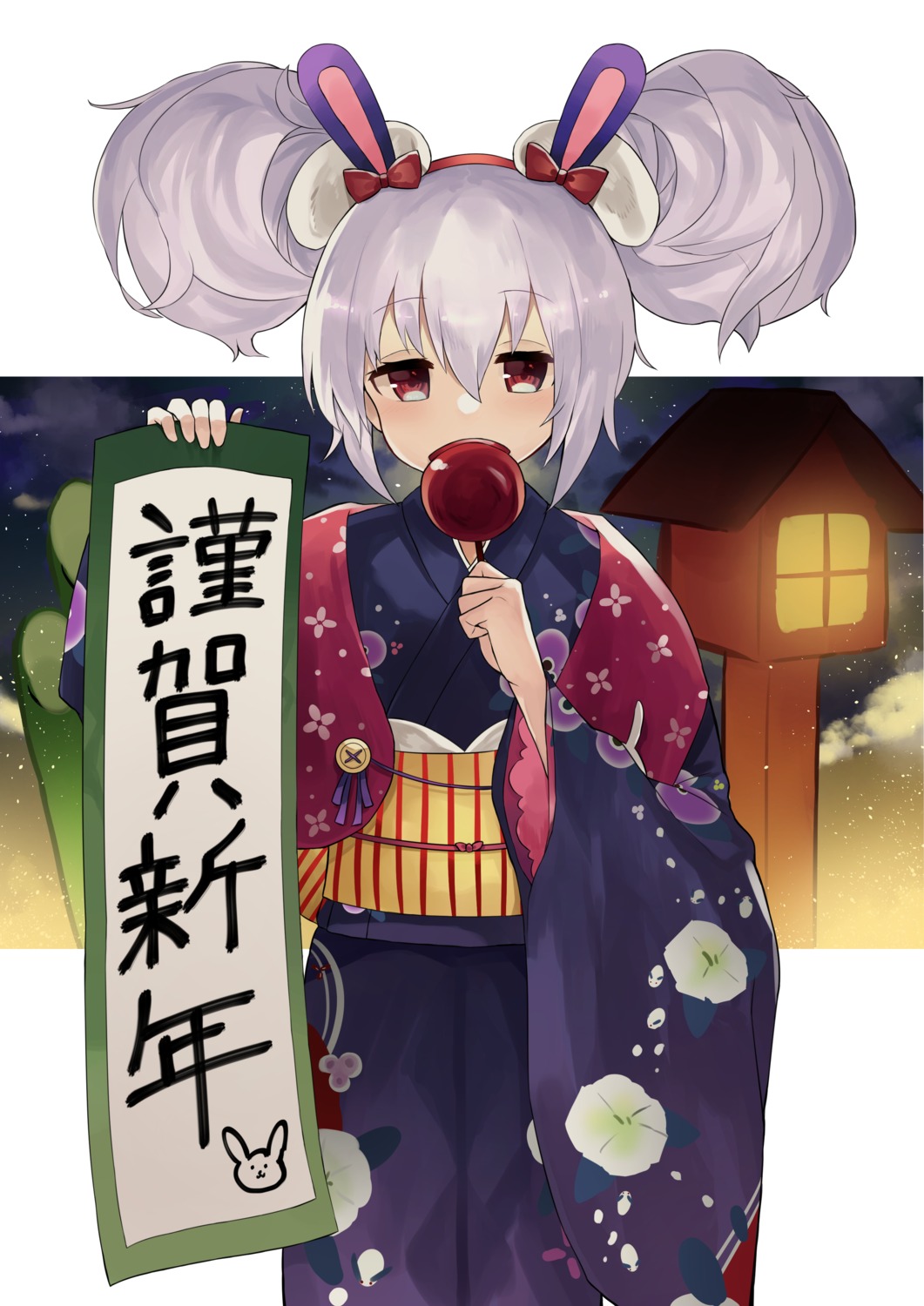 animal_ears azur_lane bunny_ears kimono laffey_(azur_lane) rice_(okome_no_naru_ki)