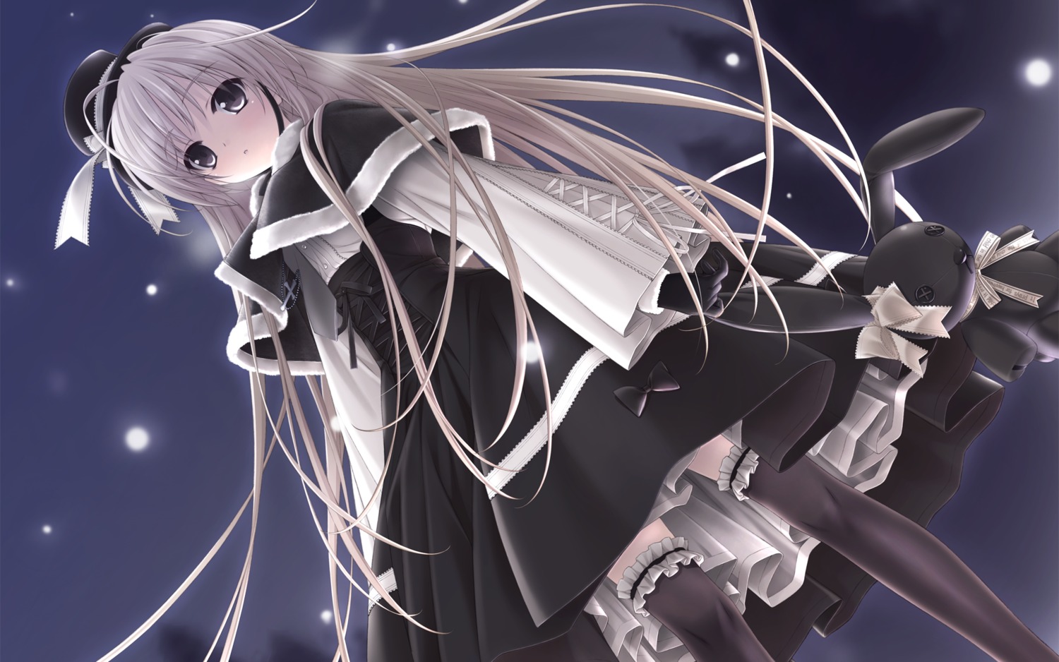 dress garter hashimoto_takashi kasugano_sora sphere thighhighs wallpaper yosuga_no_sora