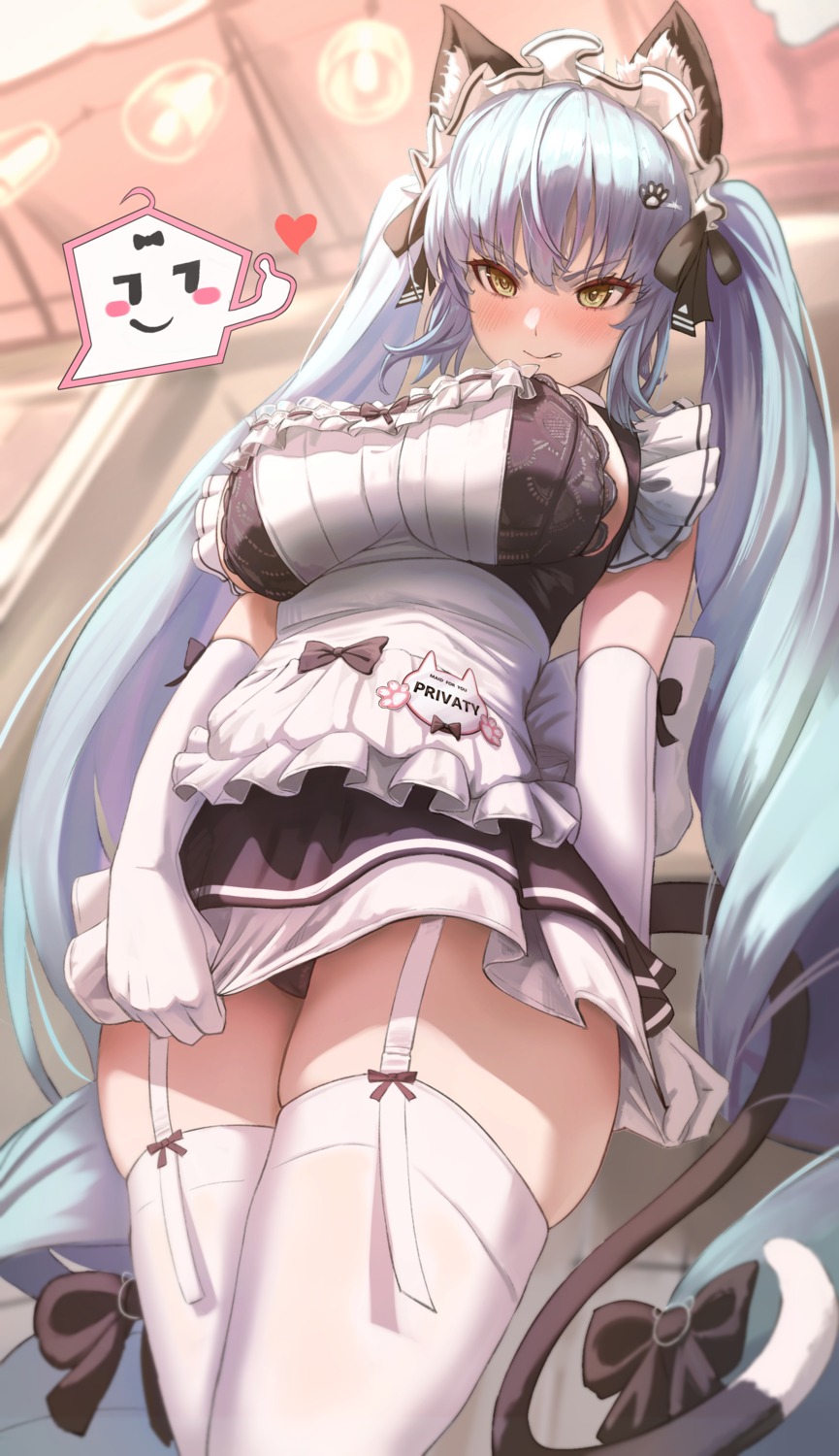 animal_ears goddess_of_victory:_nikke jindogod maid nekomimi pantsu privaty stockings tail thighhighs