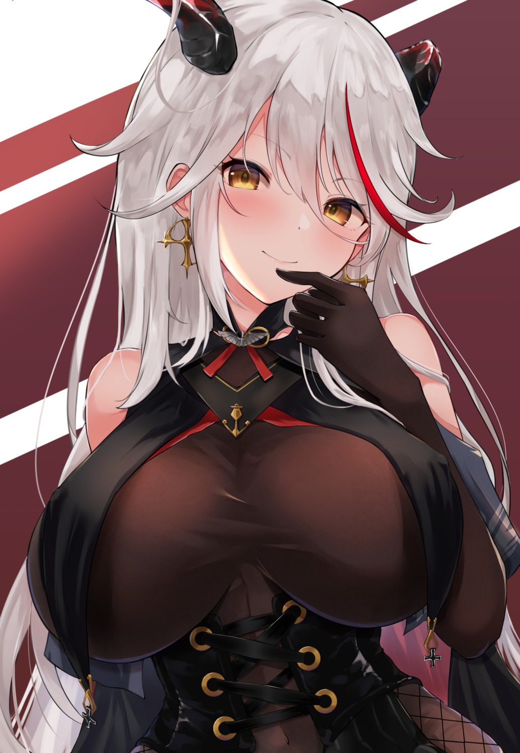 aegir_(azur_lane) azur_lane bodysuit horns shionootsu