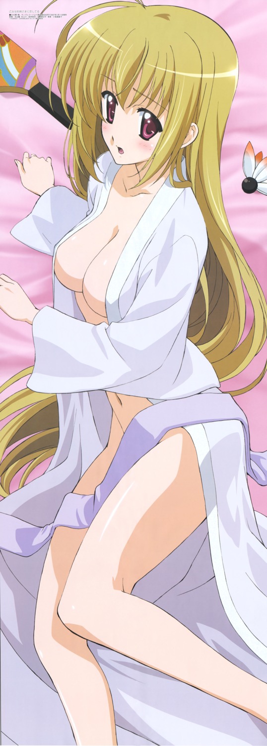 cleavage maruyama_takashi miyanokouji_mizuho no_bra nopan open_shirt otome_wa_boku_ni_koi_shiteru robe stick_poster trap