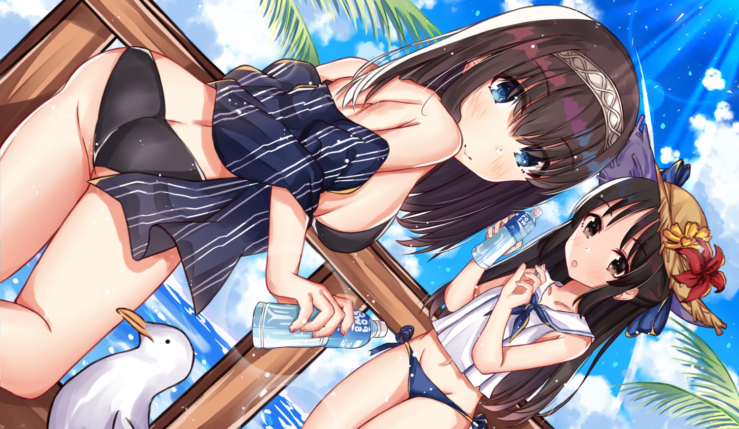 ass bikini norazura open_shirt sagisawa_fumika swimsuits tachibana_arisu the_idolm@ster the_idolm@ster_cinderella_girls the_idolm@ster_cinderella_girls_u149