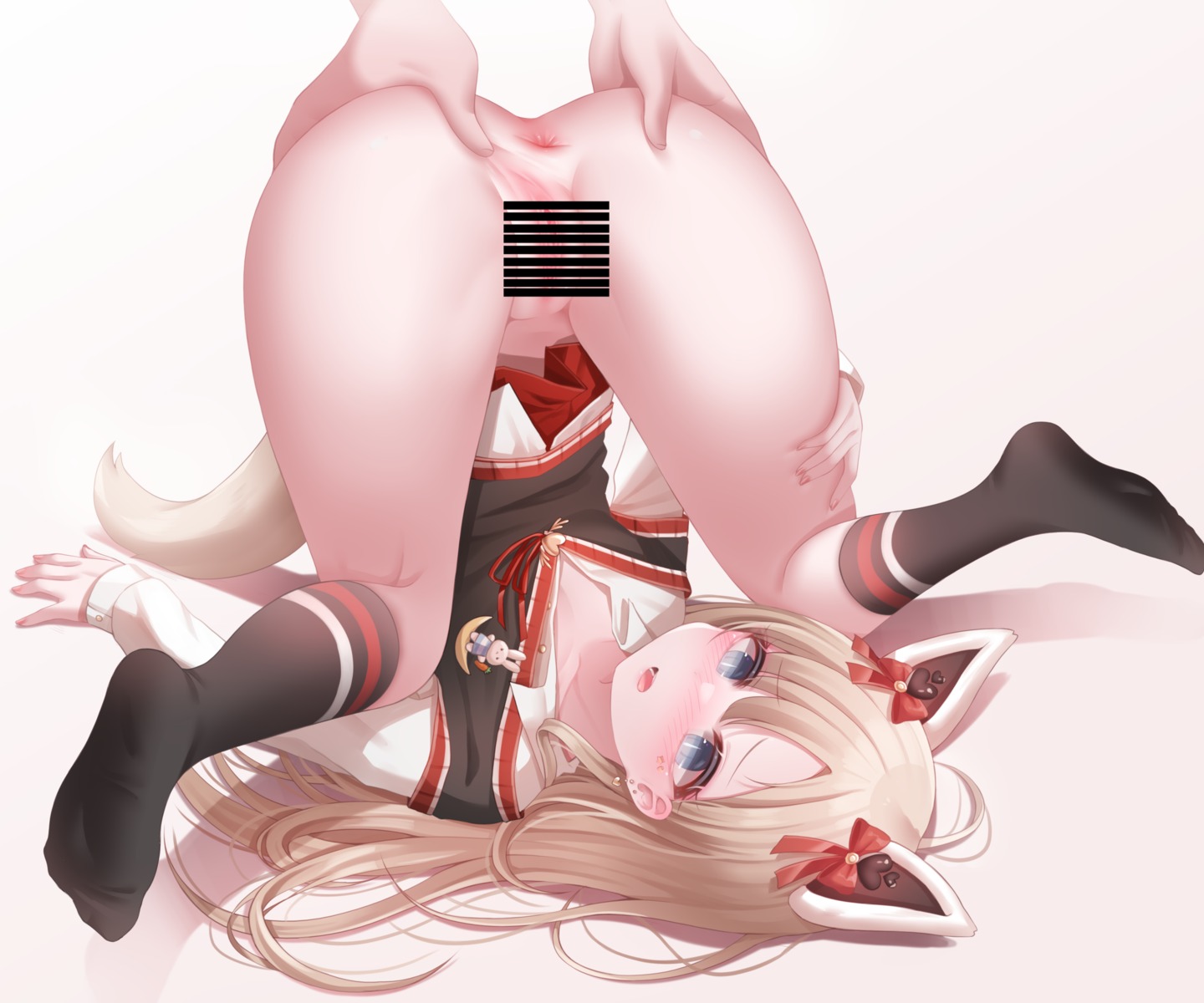 animal_ears anus censored honyang loli nopan pussy seifuku skirt_lift tail