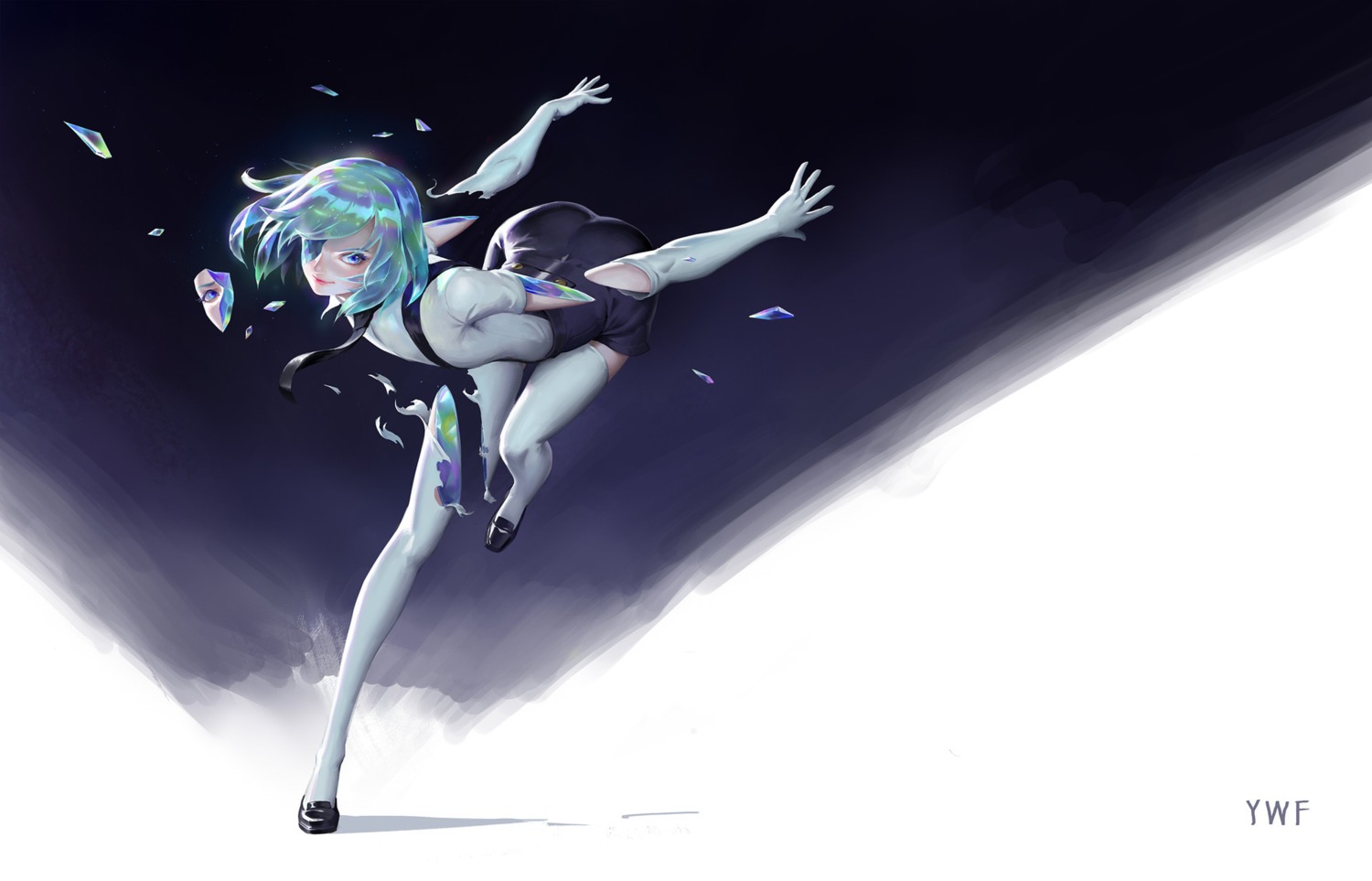 diamond_(houseki_no_kuni) houseki_no_kuni thighhighs wenfei_ye