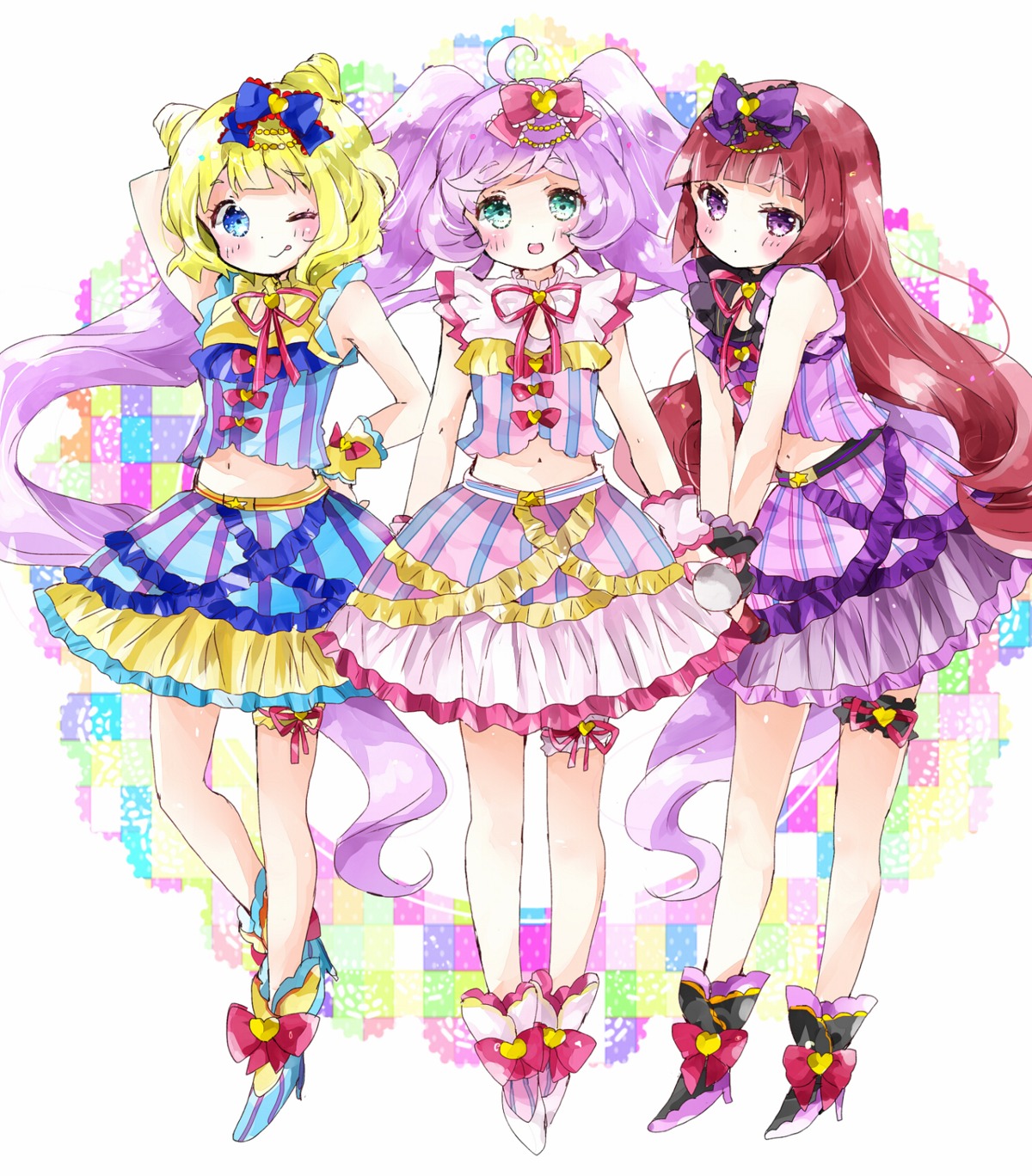 garter heels houjou_sophie manaka_lala minami_mirei pretty_series pripara tsukiyo_(skymint)