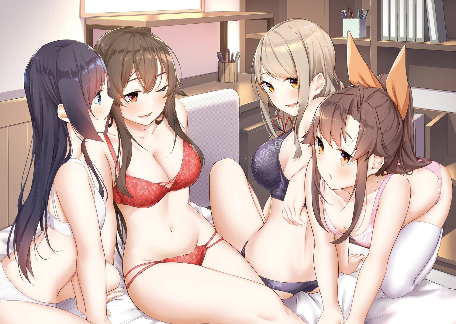 akitsu_maya bra fuyushima_enishi harumachi_hashira natsuno_hiyori pantsu sahara_gensei sex_and_dungeon!!