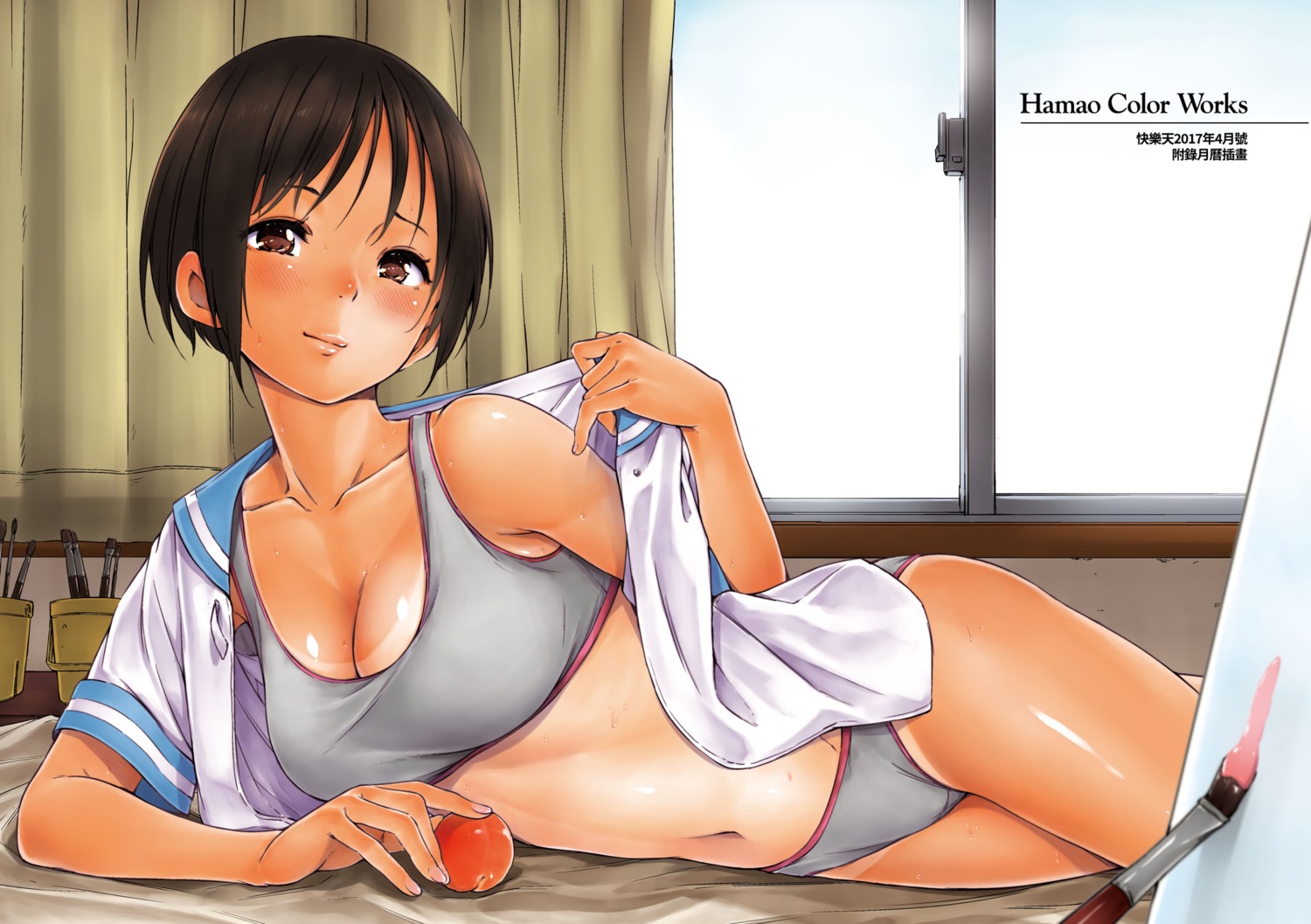 bra hamao open_shirt pantsu possible_duplicate seifuku tan_lines undressing