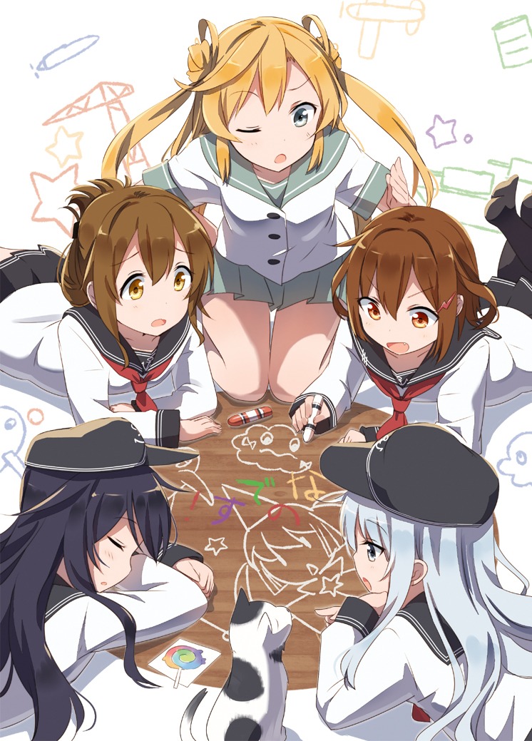 abukuma_(kancolle) akatsuki_(kancolle) gochou_(comedia80) hibiki_(kancolle) ikazuchi_(kancolle) inazuma_(kancolle) kantai_collection