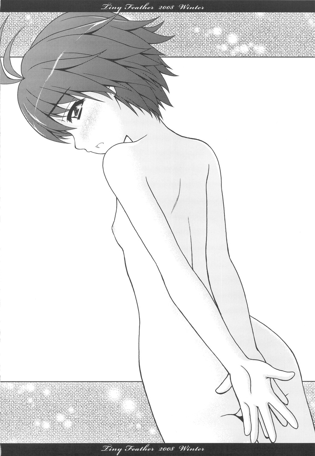 ass kikuchi_makoto monochrome naked nipples sin-go the_idolm@ster tiny_feather