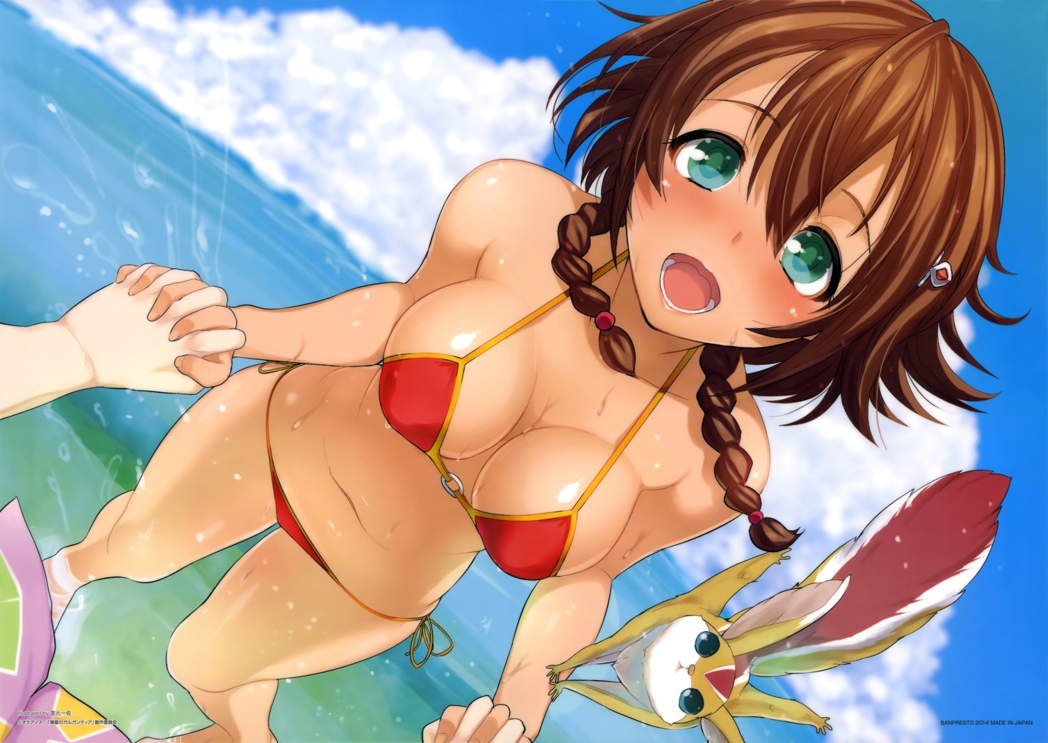 amy_(gargantia) bikini cleavage grace_(gargantia) miyamoto_issa suisei_no_gargantia swimsuits wet