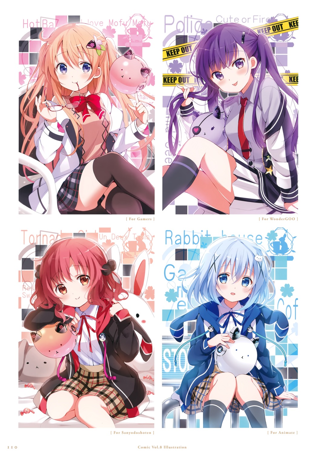 gochuumon_wa_usagi_desu_ka? hoto_cocoa kafuu_chino koi natsu_megumi tedeza_rize