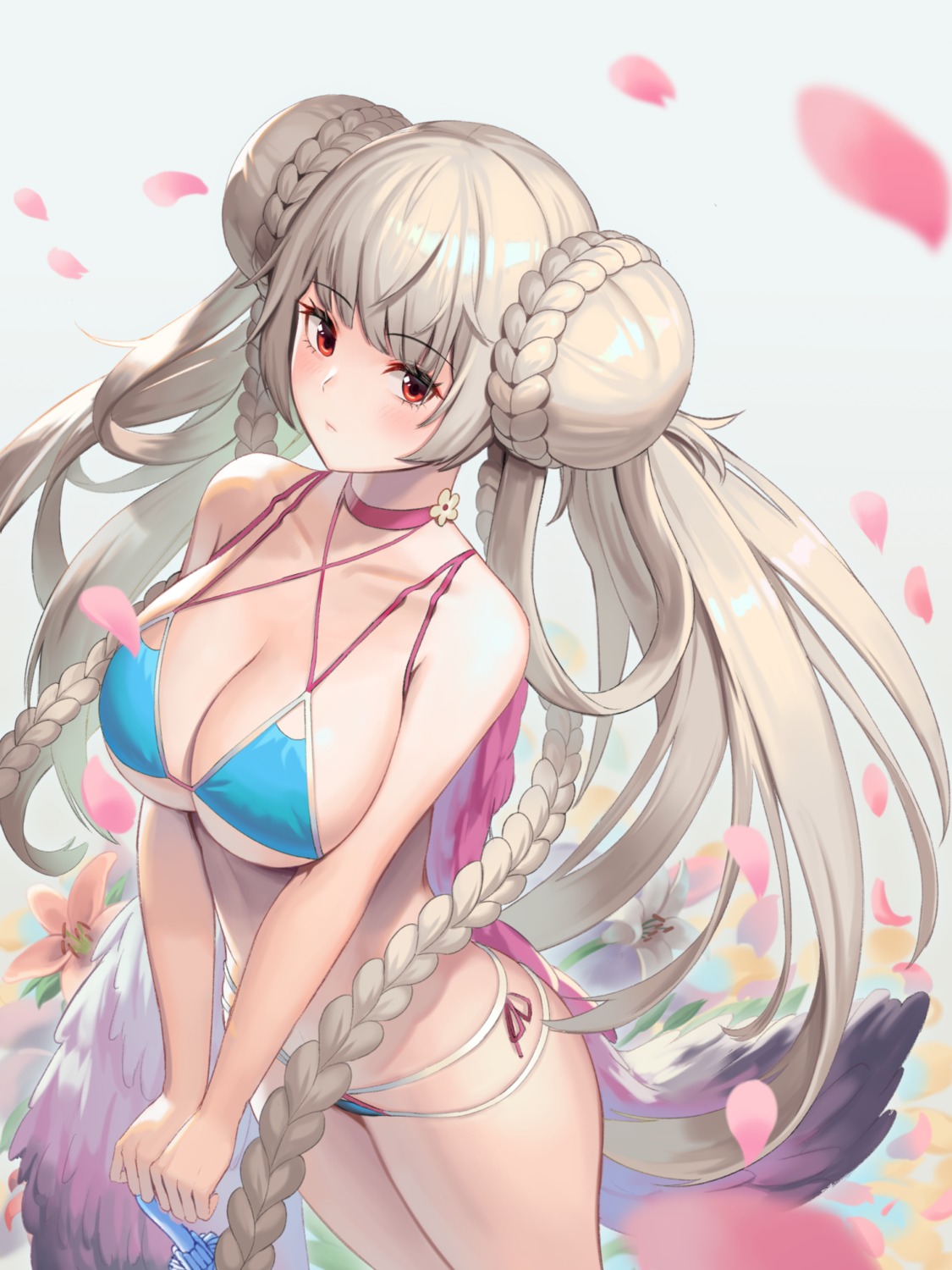 azur_lane bikini breast_hold formidable_(azur_lane) moonandmist swimsuits umbrella