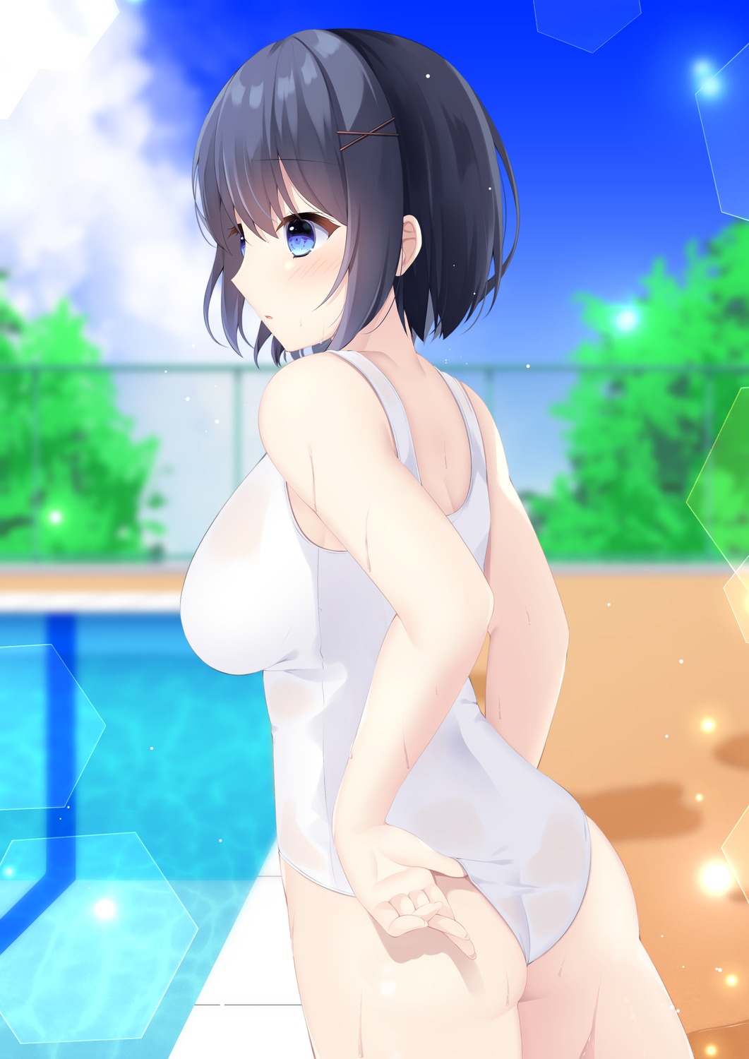 ass school_swimsuit see_through swimsuits wet yukimura_usagi