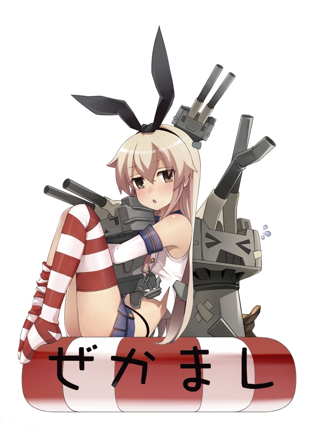 (╯°Д°)╯︵┻━┻ kantai_collection rensouhou-chan sanka! shimakaze_(kancolle) thighhighs thong