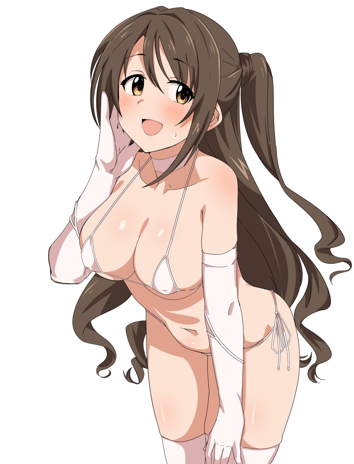 bikini erect_nipples seihekiog shimamura_uzuki swimsuits the_idolm@ster the_idolm@ster_cinderella_girls thighhighs