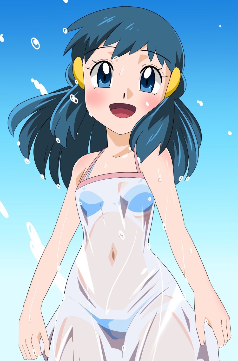 bikini dress hainchu hikari_(pokemon) pokemon pokemon_bdsp pokemon_dppt summer_dress swimsuits wet wet_clothes