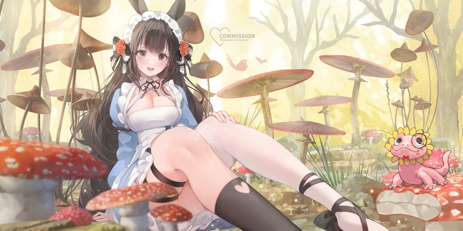 animal_ears garter maid patch_oxxo thighhighs