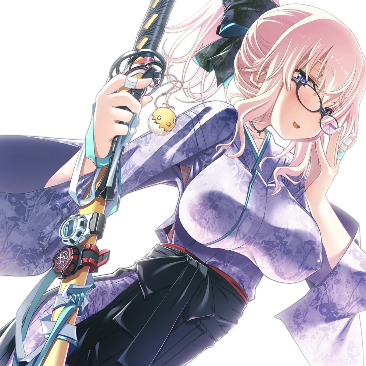 cropped erect_nipples kimono megane sakuya_tsuitachi sword