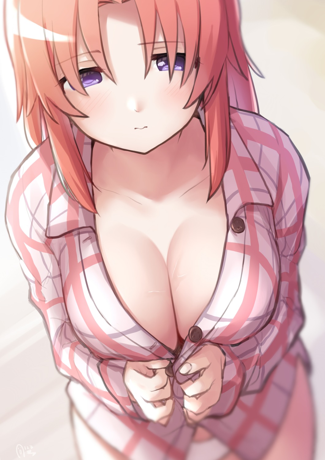 cleavage kijibato_123-gou mikakunin_de_shinkoukei no_bra open_shirt pajama pantsu undressing yonomori_kobeni