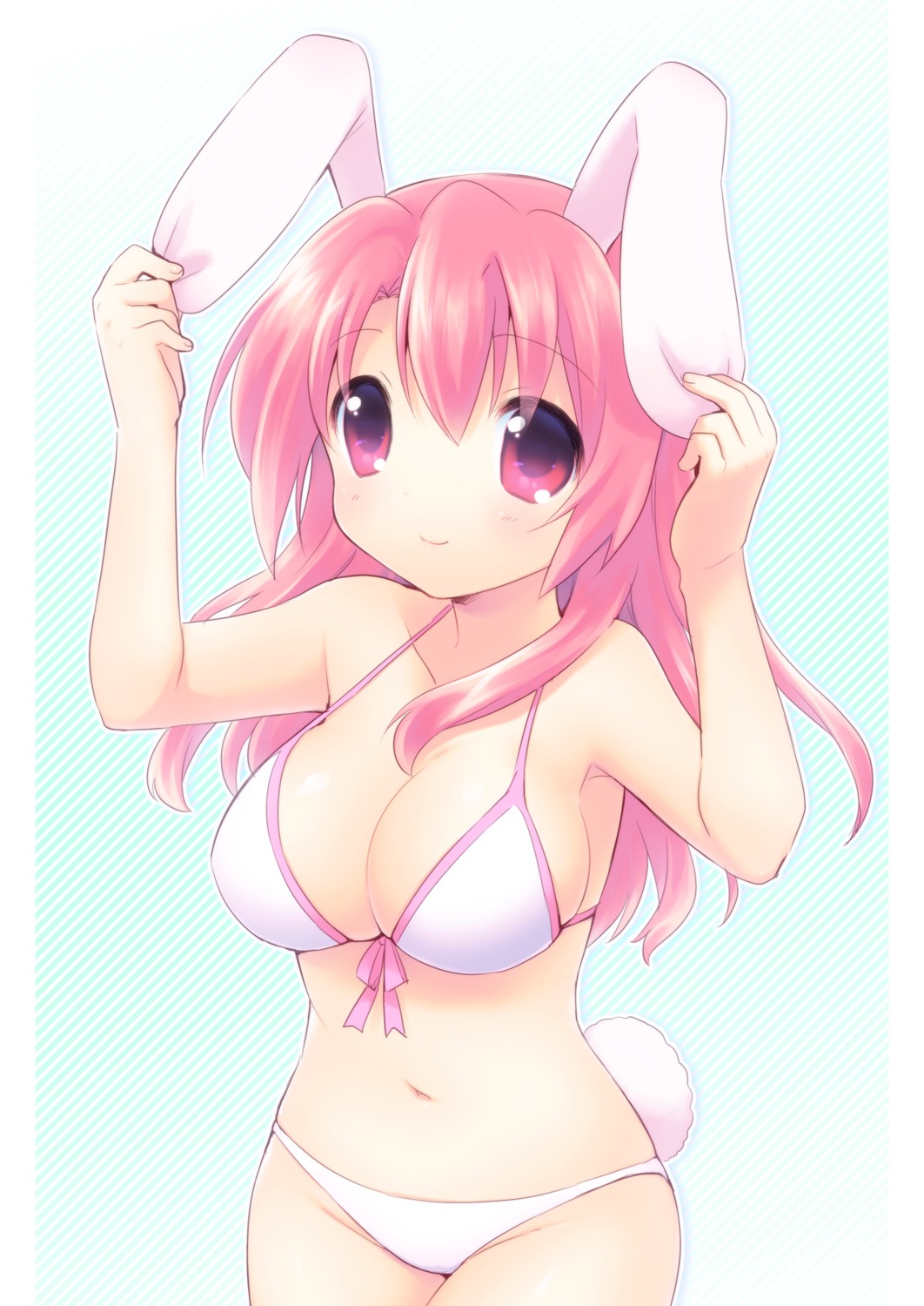 animal_ears bikini bunny_ears cleavage sakura_(mani) swimsuits tail usashiro_mani