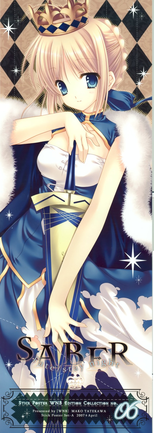 fate/stay_night saber stick_poster sword tatekawa_mako wnb