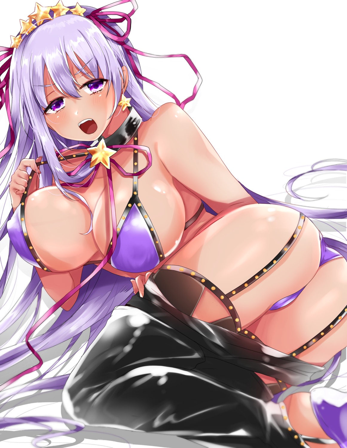 bb_(fate/extra_ccc) bikini cameltoe erect_nipples fate/grand_order mikumo_shinden stockings swimsuits thighhighs thong