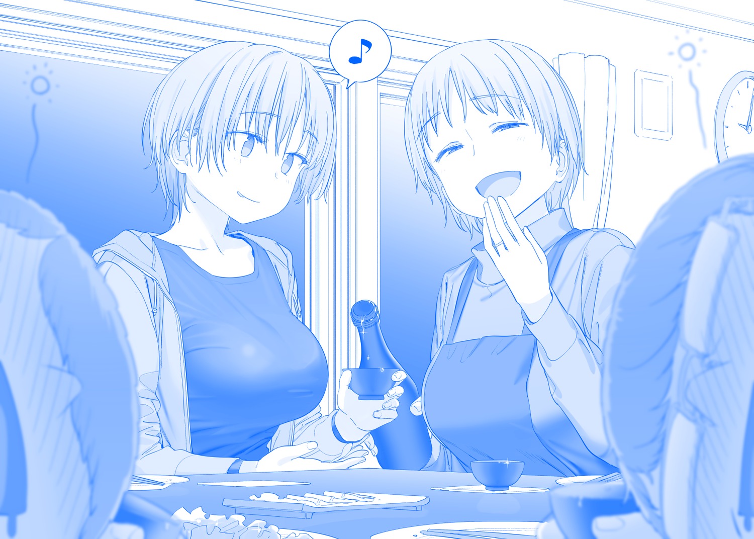 getsuyoubi_no_tawawa gimai-chan himura_kiseki monochrome sake