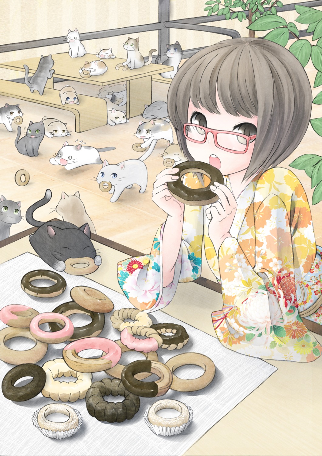 kimono megane neko nekonaka