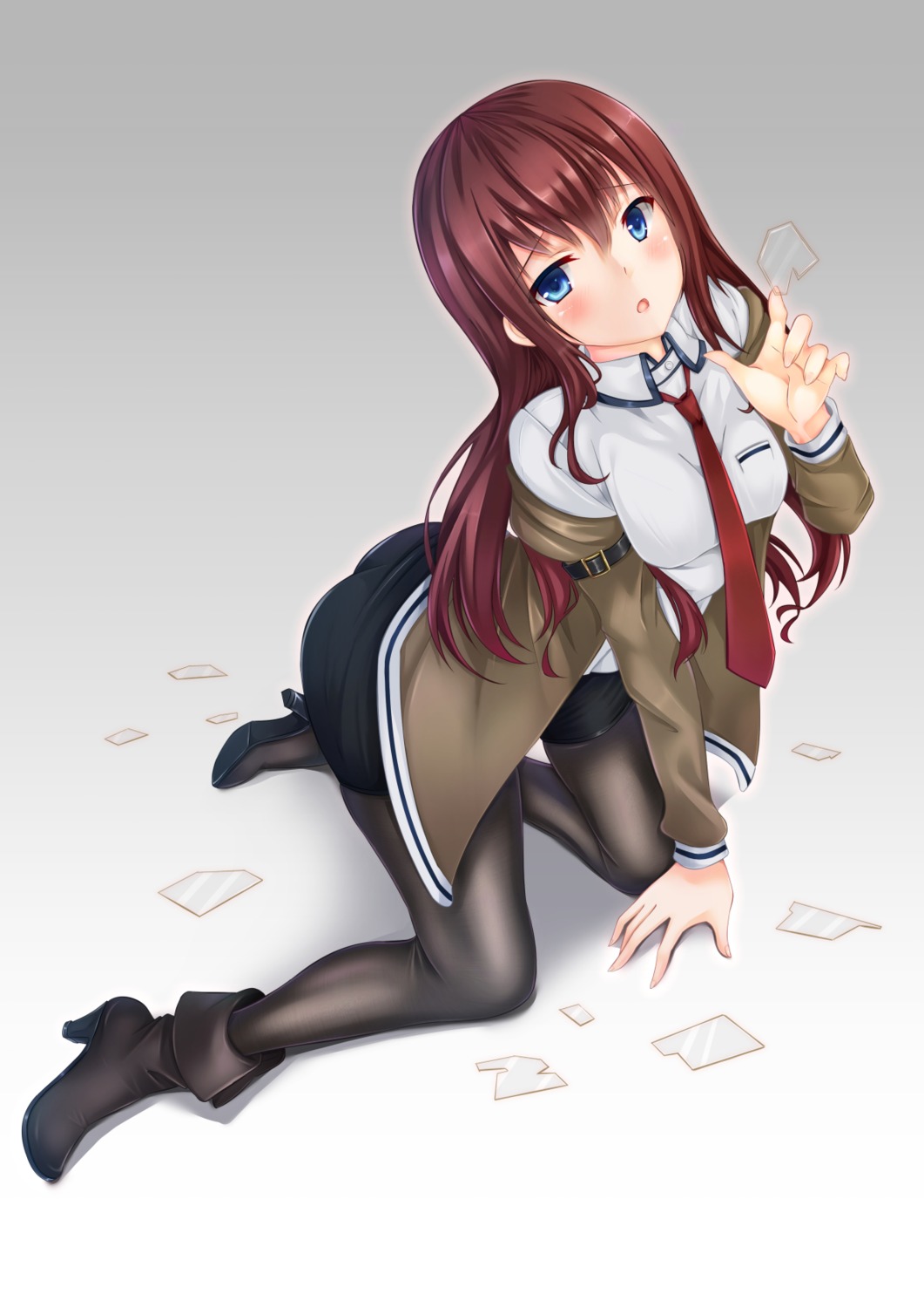 heels makise_kurisu pantyhose siki2046 steins;gate